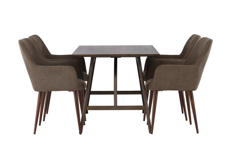 Ruokailuryhmä Kaseidon 120 cm Suorakulmainen 4 Tomorrow Tuolia - Ruskea - Huonekalut - Pöytä & ruokailuryhmä - Ruokailuryhmä