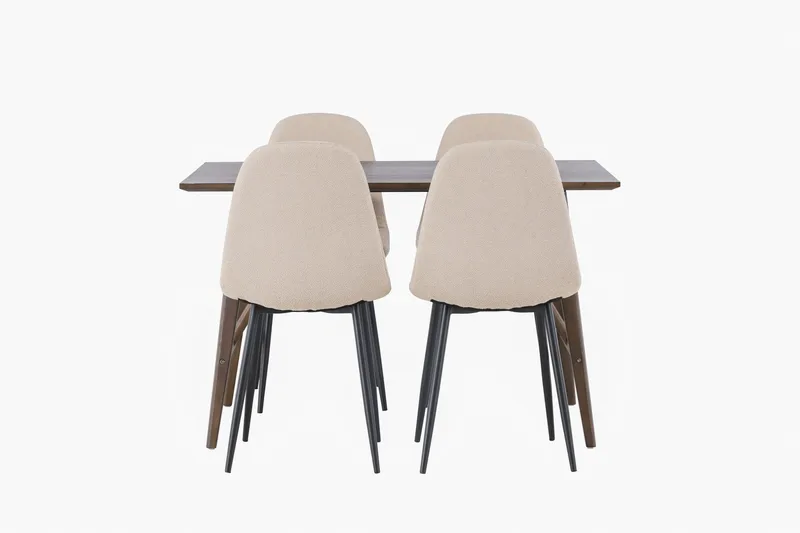 Ruokailuryhmä Kaseidon 120 cm Suorakulmainen 4 Polar Tuolia, Beige