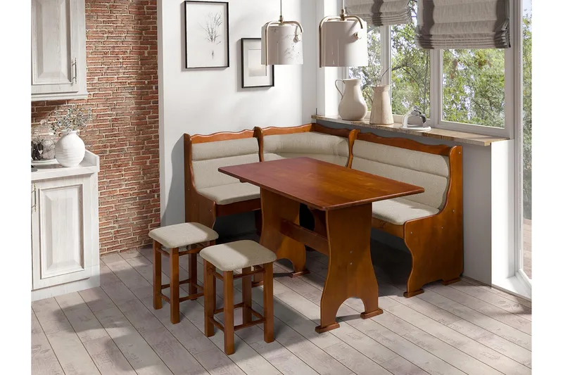 Keittiökalustesetti Leeling - Ruskea - Huonekalut - Pöytä & ruokailuryhmä - Ruokailuryhmä