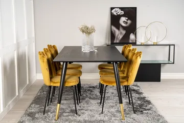 Ruokailuryhmä Kenton 180 cm 6 Limhamn tuolia Keltainen - Furniture Fashion - Huonekalut - Pöytä & ruokailuryhmä - Ruokailuryhmä