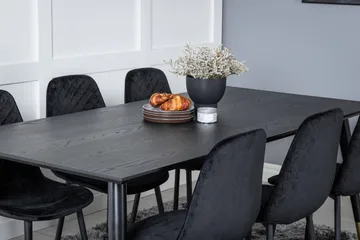 Ruokailuryhmä Kenton 180 cm 6 Yegua Tuolia - Musta/Messinki - Huonekalut - Pöytä & ruokailuryhmä - Ruokailuryhmä