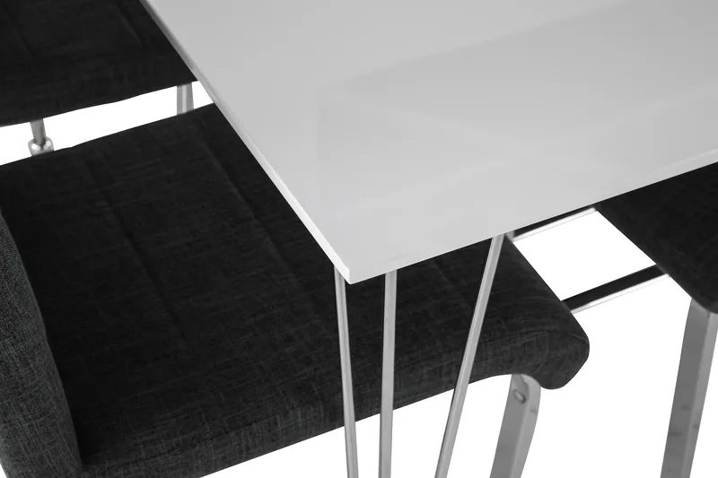 Ruokailuryhmä Kranstull 120 cm 4 Jack tuolia - Valkoinen/Kromi/Harmaa - Huonekalut - Pöytä & ruokailuryhmä - Ruokailuryhmä