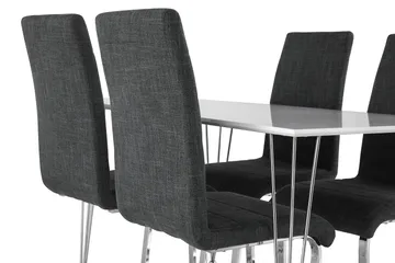 Ruokailuryhmä Kranstull 120 cm 4 Jack tuolia - Valkoinen/Kromi/Harmaa - Huonekalut - Pöytä & ruokailuryhmä - Ruokailuryhmä