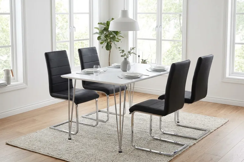 Ruokailuryhmä Kronblom 120 cm 4 Cibus-tuolilla - Huonekalut - Pöytä & ruokailuryhmä - Ruokailuryhmä