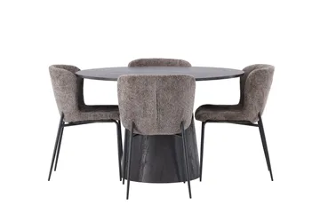 Ruokailuryhmä Lanzo 120 cm Pyöreä 4 Modesto Tuolia