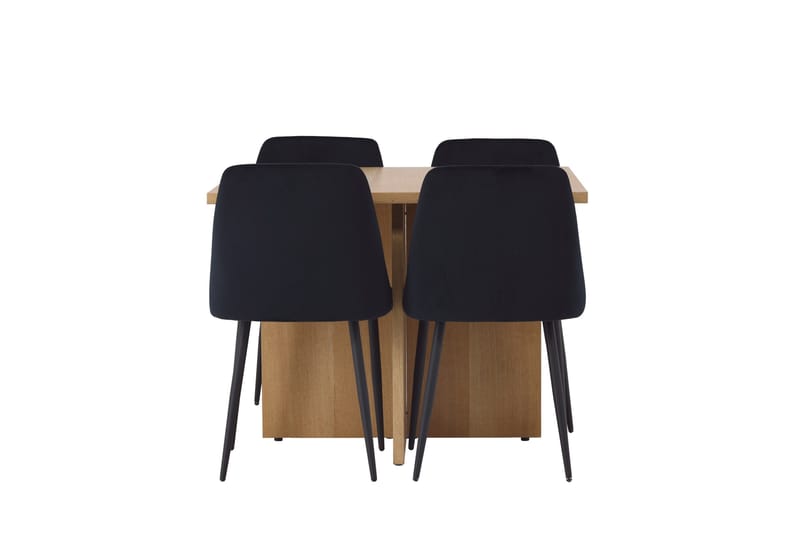 Ruokailuryhmä Leo 100 cm Suorakulmainen 4 Night Tuolia, Musta