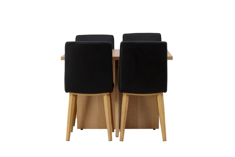 Ruokailuryhmä Leo 100 cm Suorakulmainen 4 Today Tuolia, Musta