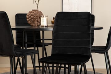 Ruokailuryhmä Möbelfashion Copenhagen-ruokailuryhmä 140 cm pyöreä, sisältää 6 Windu Lyx -tuolia Musta - Huonekalut - Pöytä & ruokailuryhmä - Ruokailuryhmä
