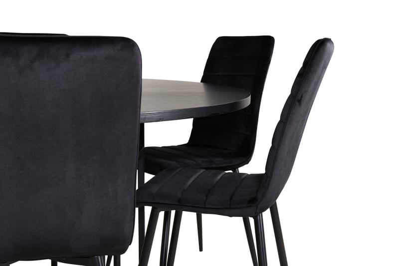 Ruokailuryhmä Möbelfashion Copenhagen-ruokailuryhmä 140 cm pyöreä, sisältää 6 Windu Lyx -tuolia Musta - Huonekalut - Pöytä & ruokailuryhmä - Ruokailuryhmä