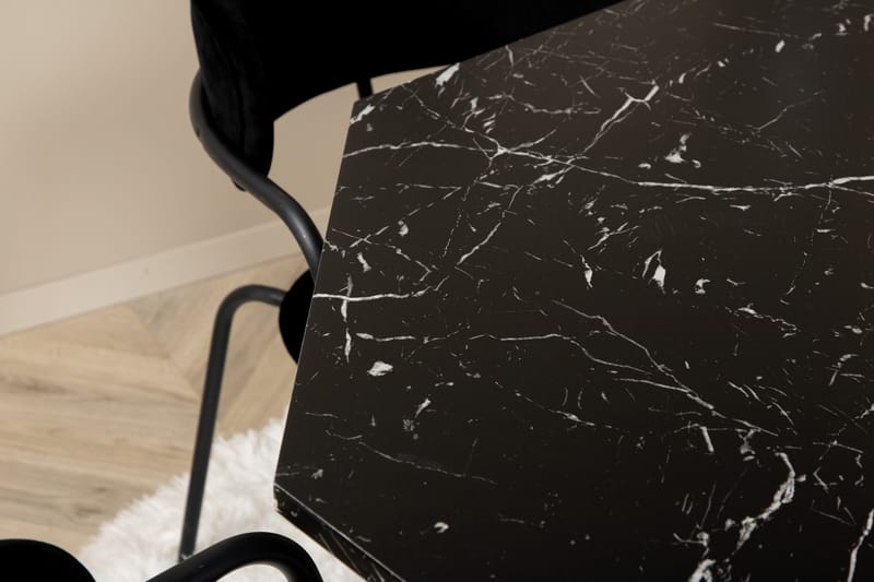 Ruokailuryhmä Marbs 110 cm Pyöreä 4 Arrow Tuolia - Musta - Huonekalut - Pöytä & ruokailuryhmä - Ruokailuryhmä