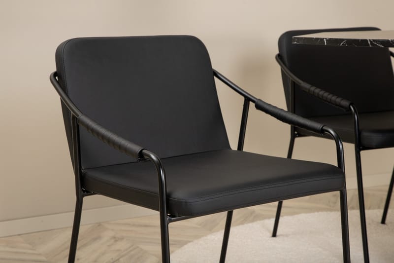 Ruokailuryhmä Marbs 110 cm Pyöreä 4 Tvist Tuolia - Musta - Huonekalut - Pöytä & ruokailuryhmä - Ruokailuryhmä