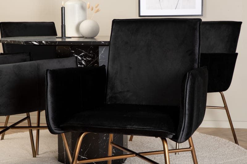 Ruokailuryhmä Marbs 110 cm Pyöreä 4 Petra Tuolia - Musta - Huonekalut - Pöytä & ruokailuryhmä - Ruokailuryhmä