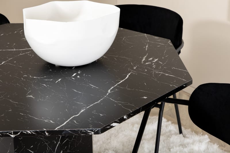 Ruokailuryhmä Marbs 110 cm Pyöreä 4 Arrow Tuolia - Musta - Huonekalut - Pöytä & ruokailuryhmä - Ruokailuryhmä