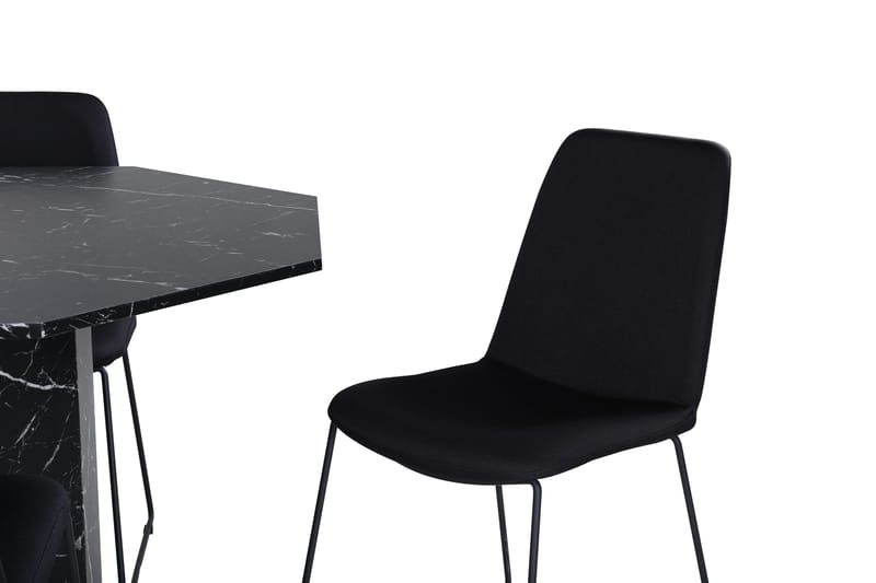Ruokailuryhmä Marbs 110 cm Pyöreä 4 Muce Tuolia - Musta - Huonekalut - Pöytä & ruokailuryhmä - Ruokailuryhmä
