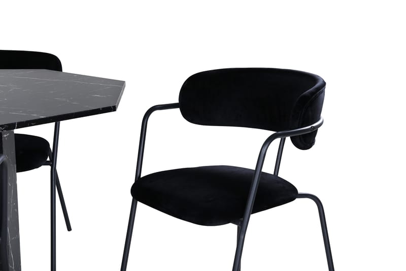 Ruokailuryhmä Marbs 110 cm Pyöreä 4 Arrow Tuolia - Musta - Huonekalut - Pöytä & ruokailuryhmä - Ruokailuryhmä