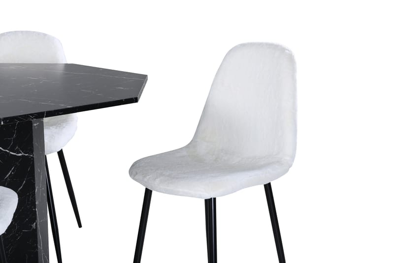 Ruokailuryhmä Marbs 110 cm Pyöreä 4 Polar Tuolia - Musta - Huonekalut - Pöytä & ruokailuryhmä - Ruokailuryhmä