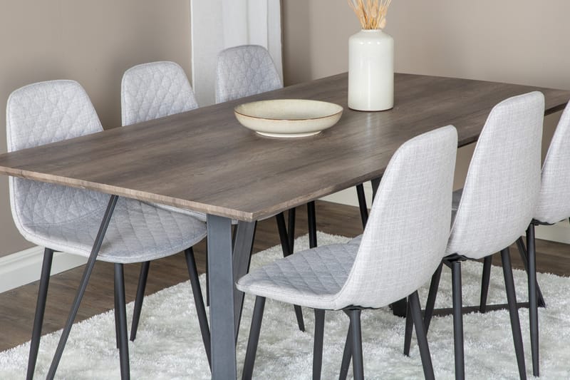 Ruokailuryhmä Marina 180 cm Suorakulmainen 6 Polar Tuolia - Musta - Huonekalut - Pöytä & ruokailuryhmä - Ruokailuryhmä