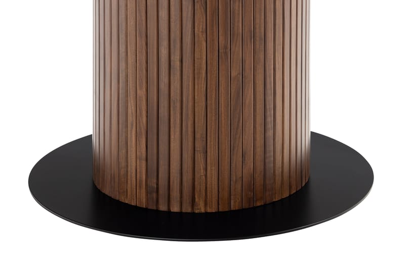 Noira Ruokapöytä 120 cm Pähkinä Pyöreä 4 Gemmiano Ruokatuolia - Ruskea - Huonekalut - Pöytä & ruokailuryhmä - Ruokailuryhmä