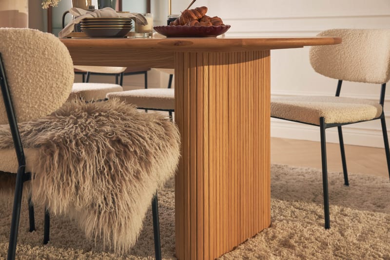 Noira Ruokapöytä 220 cm Tammi 6 Gemmiano Ruokatuolia - Tammi - Huonekalut - Pöytä & ruokailuryhmä - Ruokailuryhmä