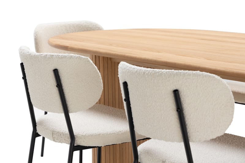 Noira Ruokapöytä 220 cm Tammi 6 Gemmiano Ruokatuolia - Tammi - Huonekalut - Pöytä & ruokailuryhmä - Ruokailuryhmä