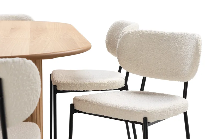 Noira Ruokapöytä 220 cm Tammi 6 Gemmiano Ruokatuolia - Tammi - Huonekalut - Pöytä & ruokailuryhmä - Ruokailuryhmä