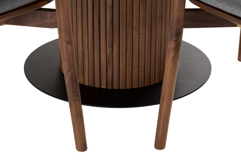 Noira Ruokaryhmä 120 cm Pyöreä Ruokapöytä 4 Noira Tuolia - Pähkinä - Huonekalut - Pöytä & ruokailuryhmä - Ruokailuryhmä