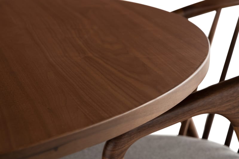 Noira Ruokaryhmä 120 cm Pyöreä Ruokapöytä 4 Noira Tuolia - Pähkinä - Huonekalut - Pöytä & ruokailuryhmä - Ruokailuryhmä