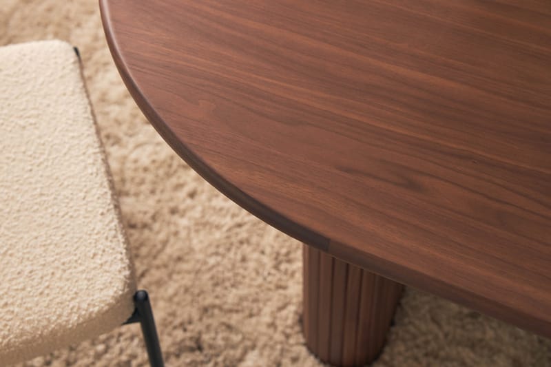 Noira Soikea Ruokapöytä 220 cm Pähkinä 6 Gemmiano Ruokatuolia - Ruskea/Pähkinä - Huonekalut - Pöytä & ruokailuryhmä - Ruokailuryhmä