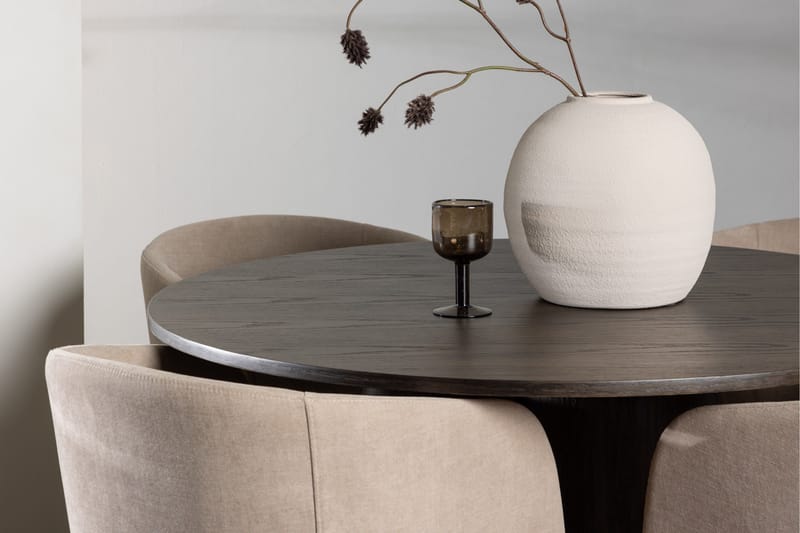 Ruokailuryhmä Olivia 110 cm Pyöreä 4 Berit Tuolia - Beige - Huonekalut - Pöytä & ruokailuryhmä - Ruokailuryhmä