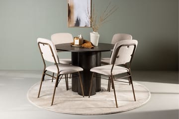 Ruokailuryhmä Olivia 110 cm Pyöreä 4 Seda Tuolia - Beige - Huonekalut - Pöytä & ruokailuryhmä - Ruokailuryhmä