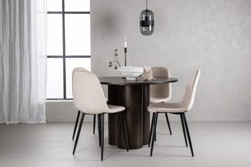Ruokailuryhmä Olivia 110 cm Pyöreä 4 Post Tuolia - Beige - Huonekalut - Pöytä & ruokailuryhmä - Ruokailuryhmä
