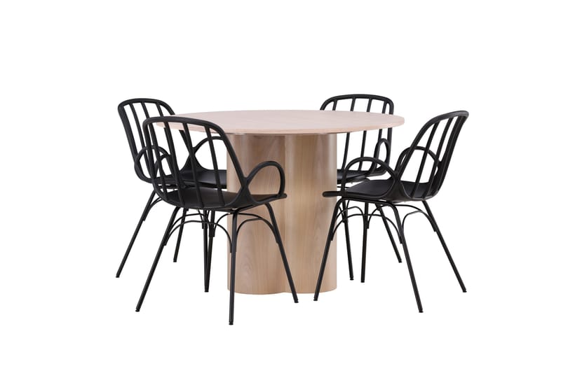 Ruokailuryhmä Olivia 110 cm Py öreä 4 Dyrön Tuolia - Whitewash - Huonekalut - Pöytä & ruokailuryhmä - Ruokailuryhmä