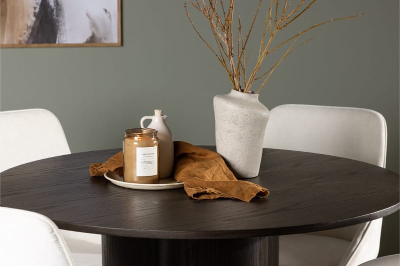 Ruokailuryhmä Olivia 110 cm Pyöreä 4 Rosie Tuolia - Beige - Huonekalut - Pöytä & ruokailuryhmä - Ruokailuryhmä