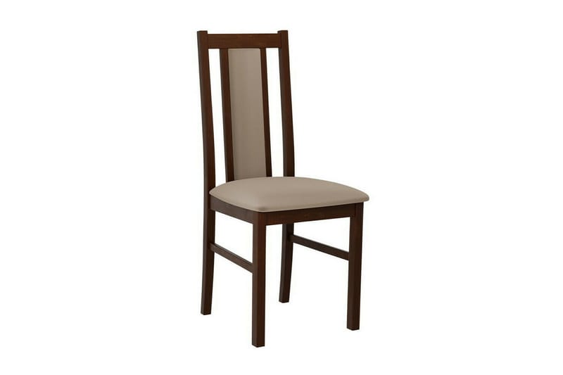 Patrickswell neliönmuotoinen ruokailuryhmä 80x80 cm – Ruokapöytä ja 4 puista ruokatuolia, joissa on verhoiltu selkänoja - Tummanruskea|Beige - Huonekalut - Pöytä & ruokailuryhmä - Ruokailuryhmä