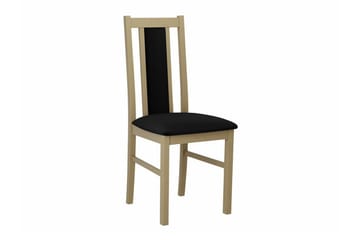 Patrickswell neliönmuotoinen ruokailuryhmä 80x80 cm – Ruokapöytä ja 4 puista ruokatuolia, joissa on verhoiltu selkänoja - Luonnonväri|Musta - Huonekalut - Pöytä & ruokailuryhmä - Ruokailuryhmä