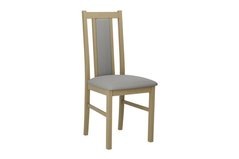 Patrickswell neliönmuotoinen ruokailuryhmä 80x80 cm – Ruokapöytä ja 4 puista ruokatuolia, joissa on verhoiltu selkänoja - Luonnonvärinen|Harmaa - Huonekalut - Pöytä & ruokailuryhmä - Ruokailuryhmä