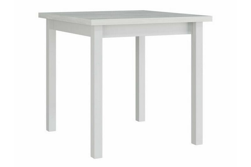 Patrickswell neliönmuotoinen ruokailuryhmä 80x80 cm – Ruokapöytä ja 4 puista ruokatuolia, joissa on verhoiltu selkänoja - Valkoinen|Harmaa - Huonekalut - Pöytä & ruokailuryhmä - Ruokailuryhmä