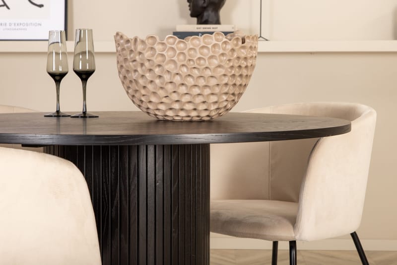 Pyöreä Bianca Ruokapöytä 4 kpl Berit Ruokatuolia - Huonekalut - Pöytä & ruokailuryhmä - Ruokailuryhmä