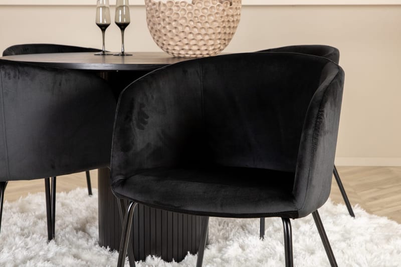 Pyöreä Bianca Ruokapöytä 4 kpl Berit Ruokatuolia - Huonekalut - Pöytä & ruokailuryhmä - Ruokailuryhmä