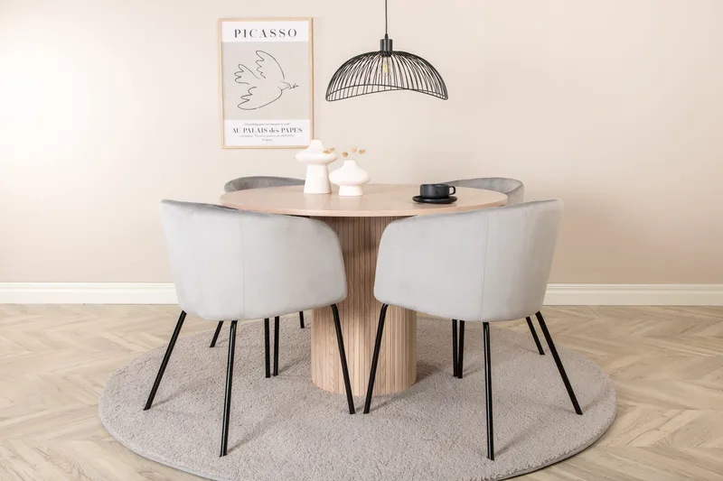 Pyöreä Bianca Ruokapöytä 4 kpl Berit Ruokatuolia, undefined