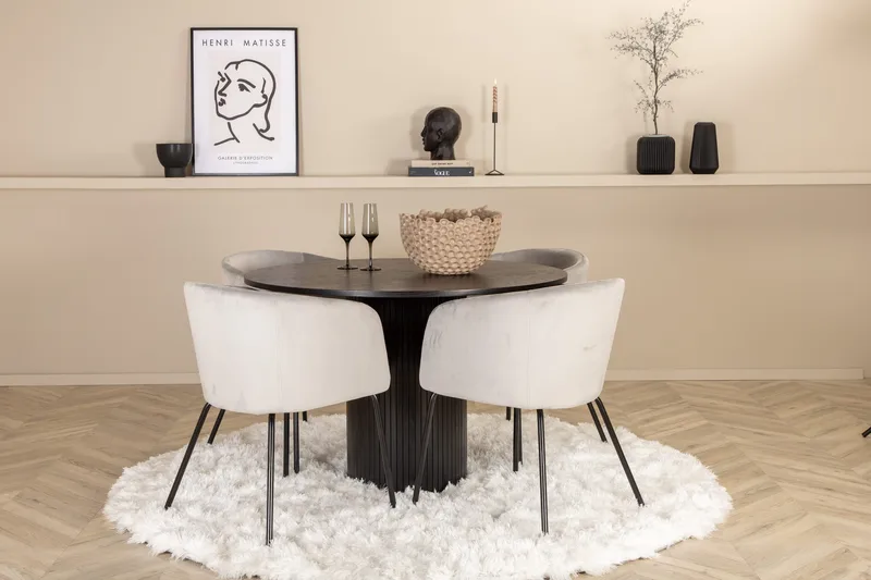 Pyöreä Bianca Ruokapöytä 4 kpl Berit Ruokatuolia, undefined