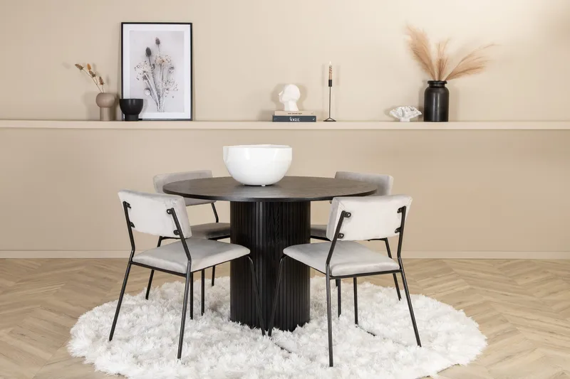 Pyöreä Bianca Ruokapöytä 4 kpl Kenth Ruokatuolia, undefined