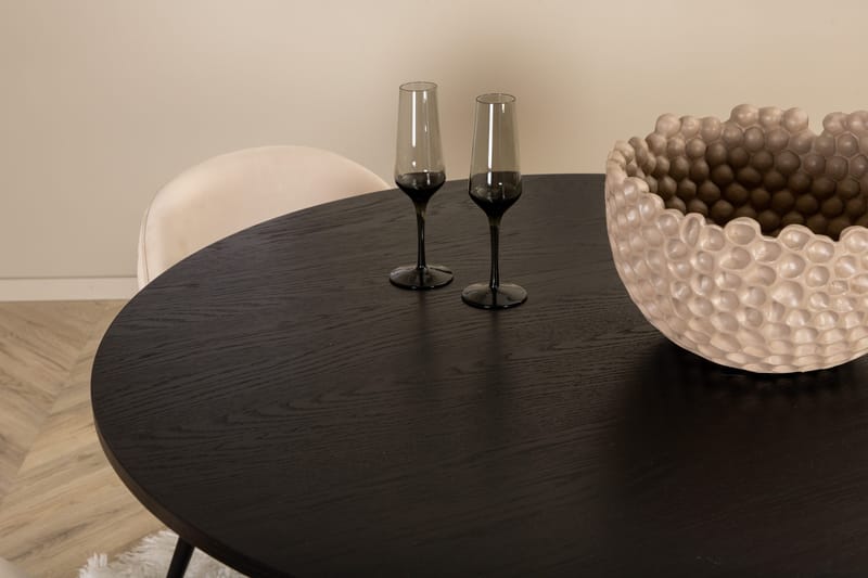 Pyöreä Bianca Ruokapöytä 4 kpl Velvet Ruokatuolia - Huonekalut - Pöytä & ruokailuryhmä - Ruokailuryhmä