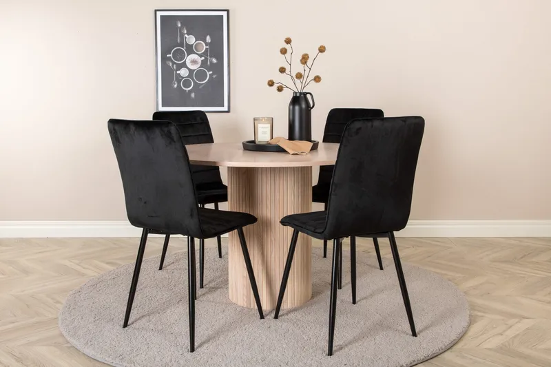 Pyöreä Bianca Ruokapöytä 4 kpl Windu Lyx Ruokatuolia, undefined