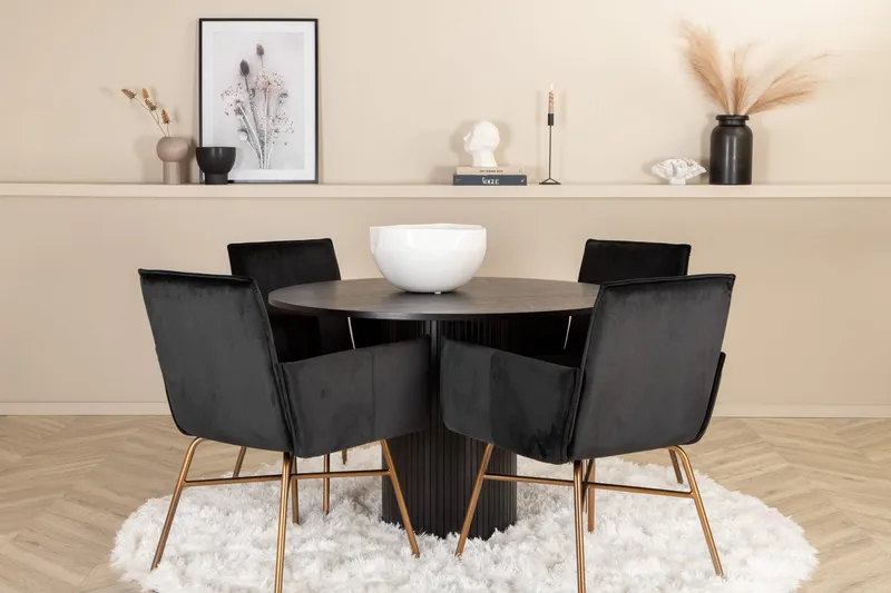 Pyöreä Bianca Ruokapöytä 4 kpl Pippi Ruokatuolia, undefined