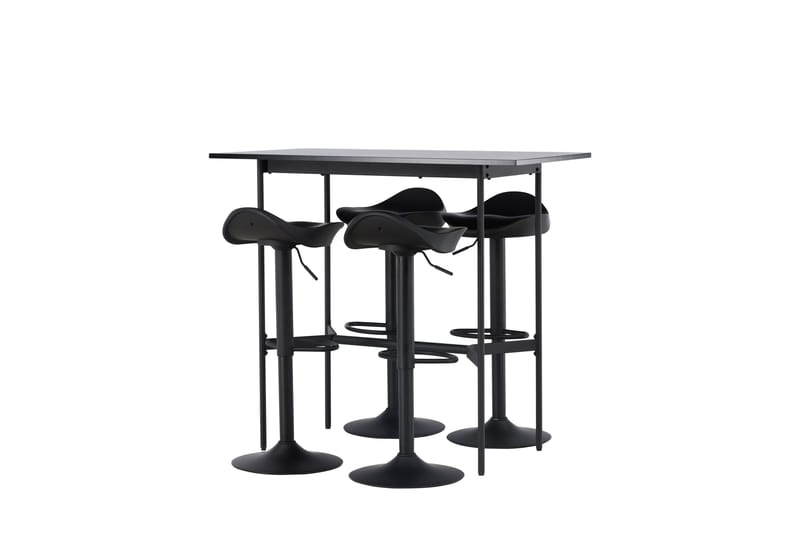 Ruokailuryhmä Rax 120 cm Suorakulmainen 4 Adesto Tuolia - Musta - Huonekalut - Pöytä & ruokailuryhmä - Ruokailuryhmä