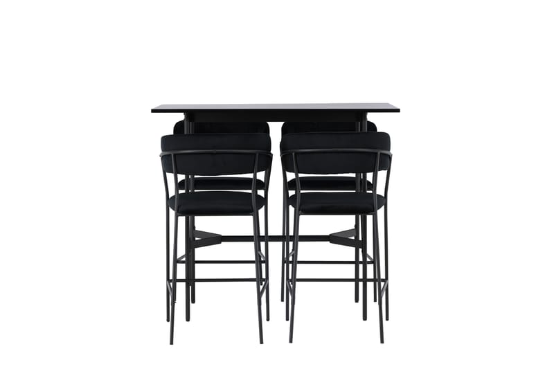 Ruokailuryhmä Rax 120 cm Suorakulmainen 4 Lui Tuolia, Musta