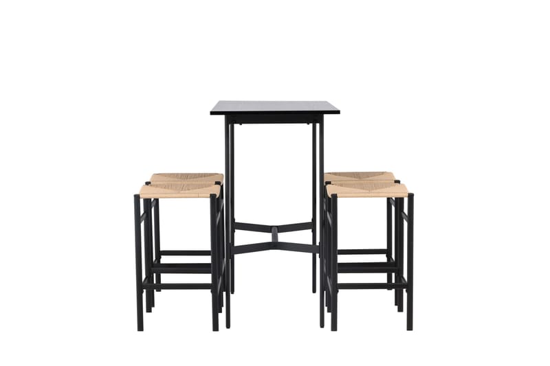 Ruokailuryhmä Rax 120 cm Suorakulmainen 4 Polly Tuolia - Musta - Huonekalut - Pöytä & ruokailuryhmä - Ruokailuryhmä