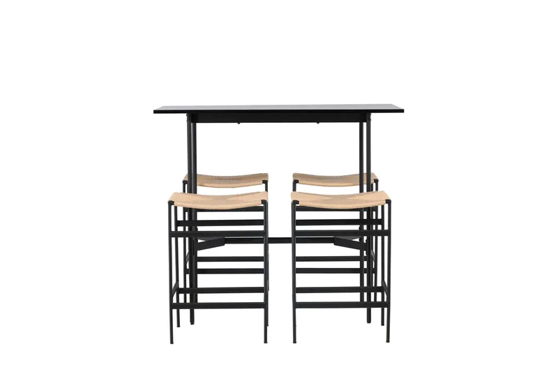Ruokailuryhmä Rax 120 cm Suorakulmainen 4 Polly Tuolia - Musta - Huonekalut - Pöytä & ruokailuryhmä - Ruokailuryhmä