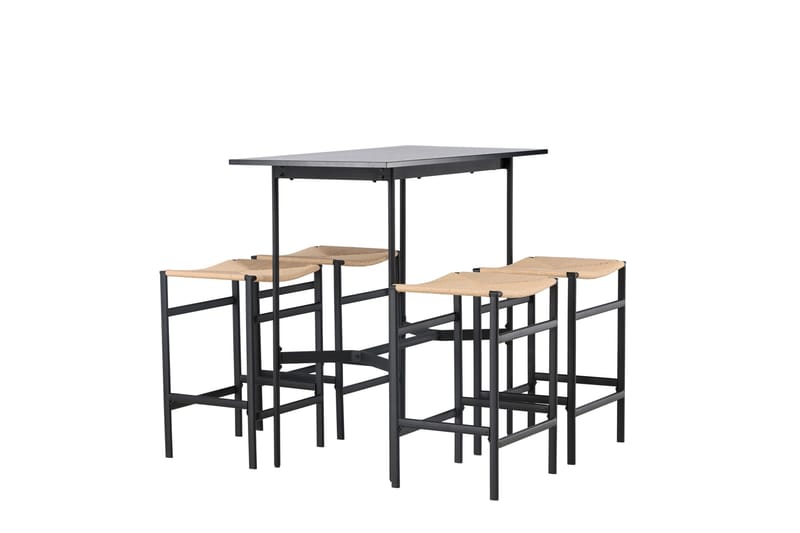 Ruokailuryhmä Rax 120 cm Suorakulmainen 4 Polly Tuolia - Musta - Huonekalut - Pöytä & ruokailuryhmä - Ruokailuryhmä